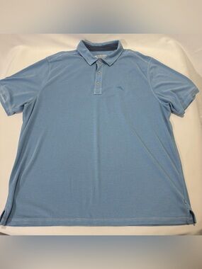 Tommy Bahama Men's Sky Blue Polo Shirt Poly Blend Casual XXL